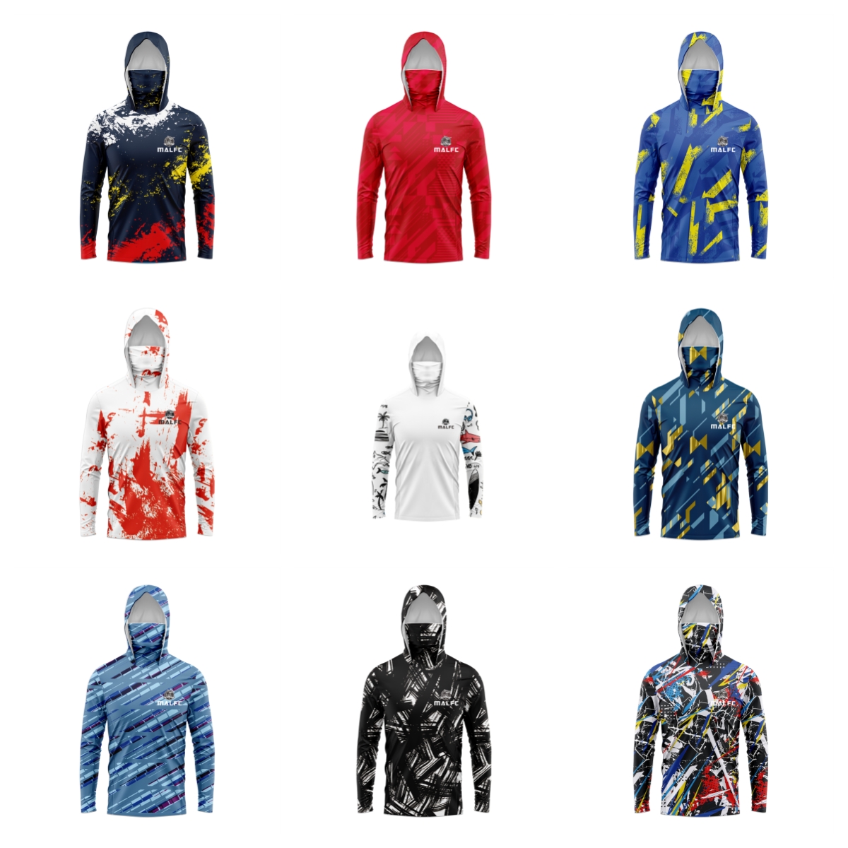 Fishing Equipment Clearance - MALFC Men Hood Fishing Shirt long