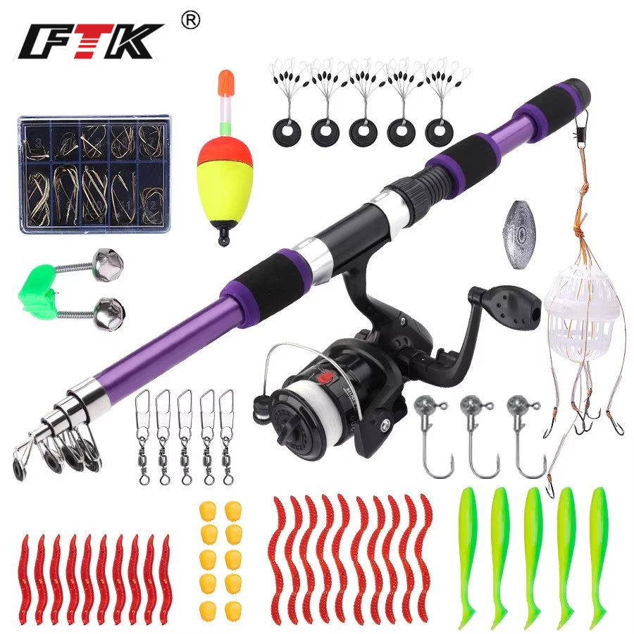 Fishing Equipment Clearance - FTK 1.8M Portable Spinning Fishing Rod