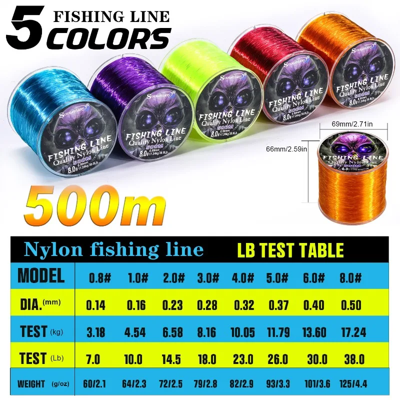 Sougayilang 100/500m Nylon Fis - огляд і ціна Fishing Equipment Clearance